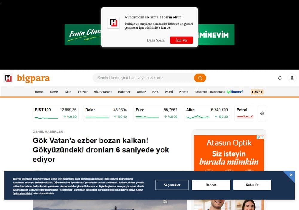 Hürriyet Bigpara basın küpürü