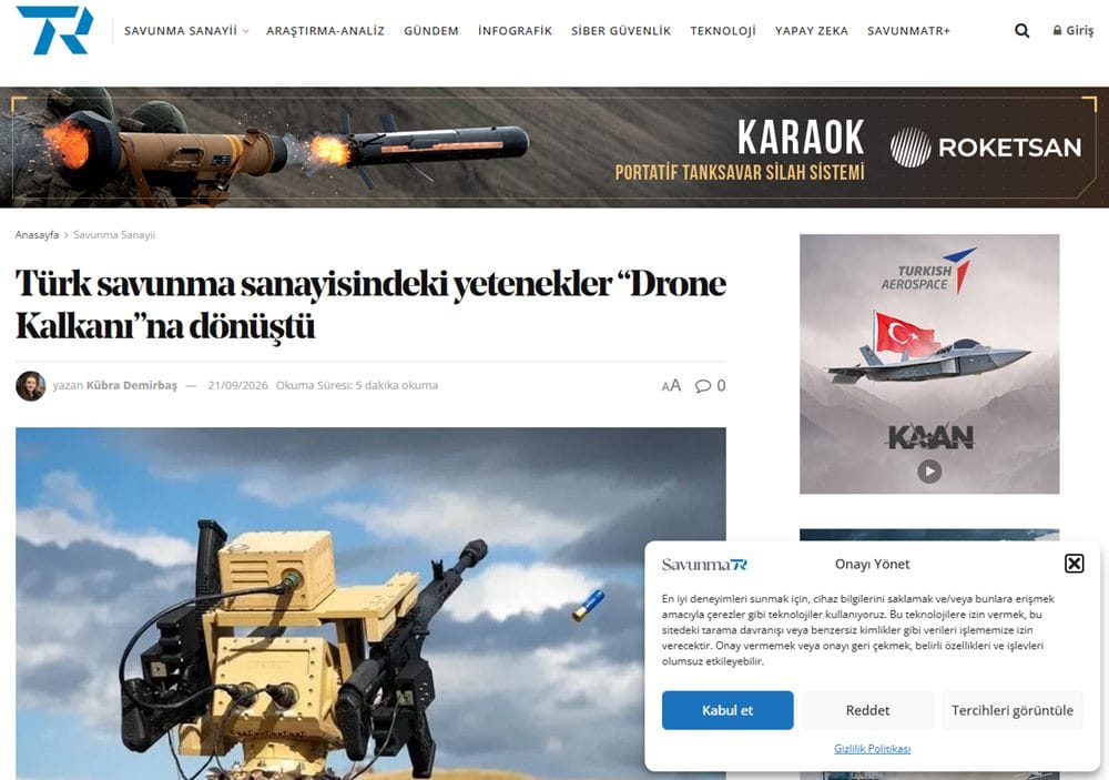 SavunmaTR basın küpürü