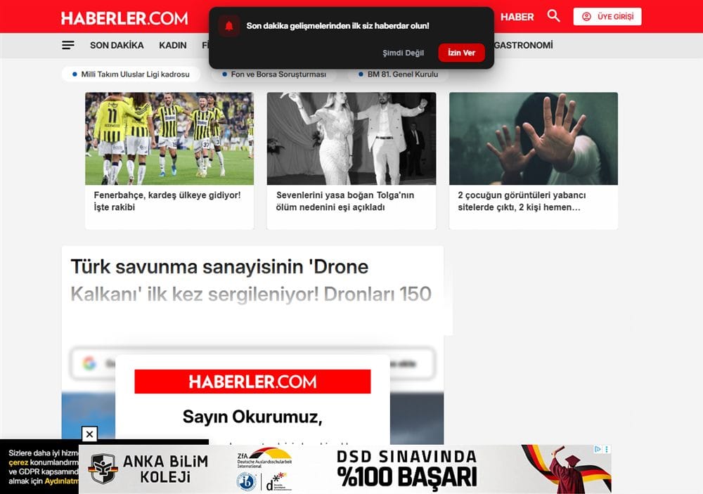 Haberler.com basın küpürü