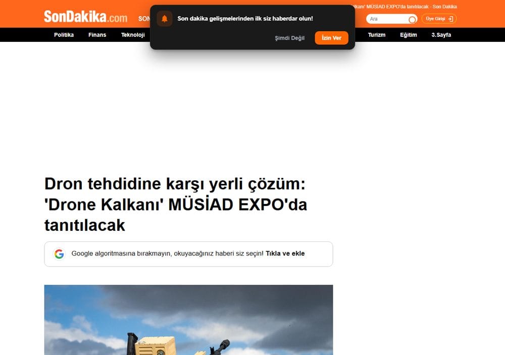 Sondakika.com basın küpürü