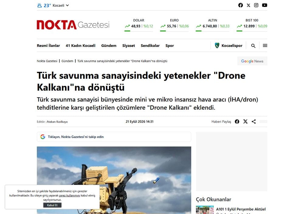 Nokta Gazetesi (Kocaeli) basın küpürü