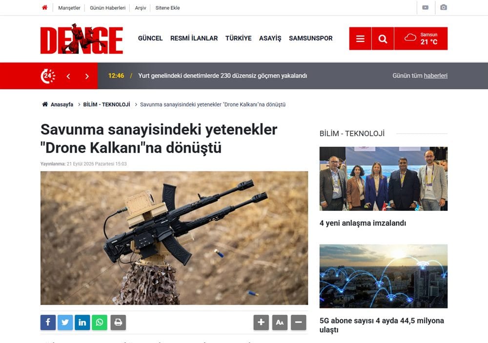 Denge Gazetesi basın küpürü