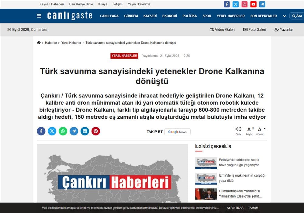 Canlı Gaste basın küpürü